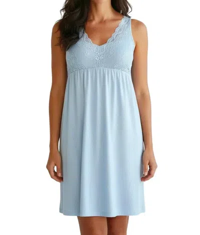 Twelve Eighty Eight Leslie Tank Chemise In Chambray In Blue