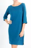 Twelve Eighty Eight Malibu Quarter Sleeve Lounge Dress In French Blue