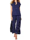 Twelve Eighty Eight Marina Stripes Drop Shoulder Loungewear Set In Navy