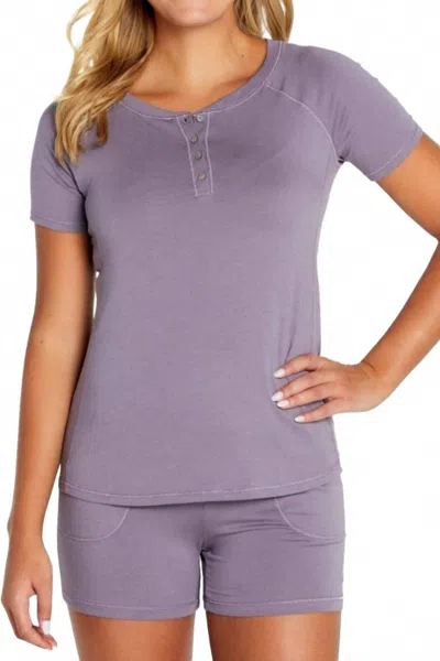 Twelve Eighty Eight Olivia Short Loungewear Set In Heritage In Purple