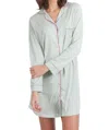 Twelve Eighty Eight Quinn Long Sleeve Nightshirt In Blue Geometric Print