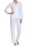 Twelve Eighty Eight Sophie Basic Long Sleeve Pajama Set In White In White