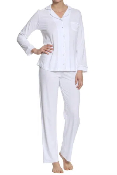 Twelve Eighty Eight Sophie Basic Long Sleeve Pajama Set In White