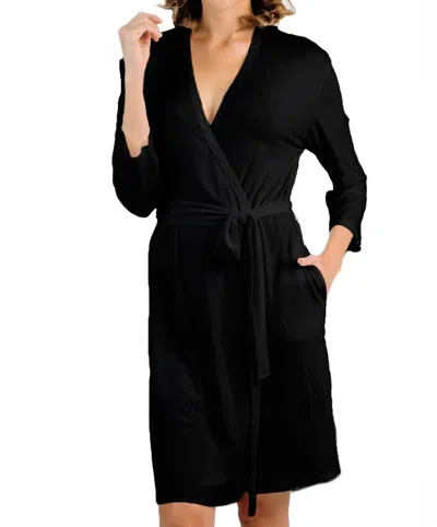 Twelve Eighty Eight Three Quarter Sleeve Robe In Black