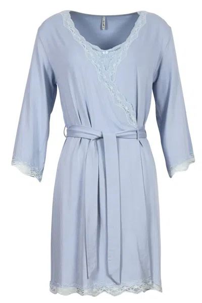 Twelve Eighty Eight Women's Leslie Three Quarter Sleeve Robe In Chambray In Blue