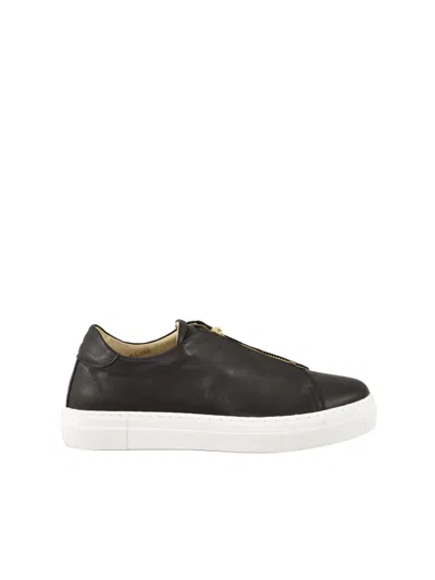 Twelve Style Division Black Leather Sneakers In Multi