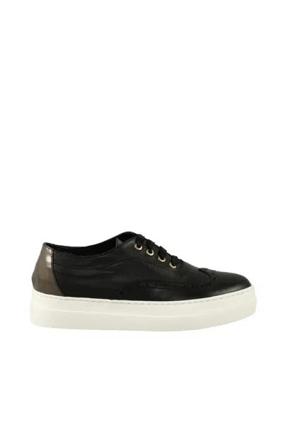 Twelve Style Division Leather Sneakers - Black/grey