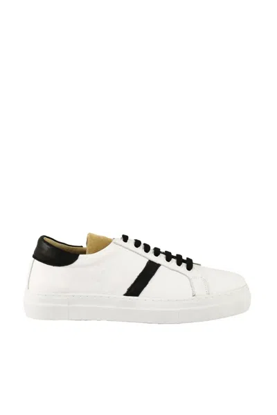 Twelve Style Division Leather Sneakers - White/beige In Multi