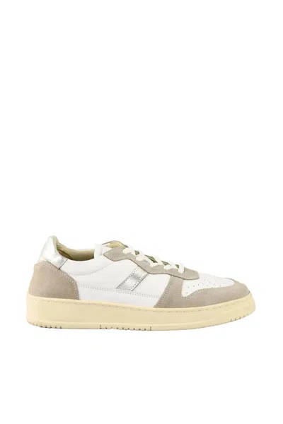 Twelve Style Division Leather Sneakers - White/beige In Multi