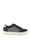 Twelve Style Division Leather/polyurethane Sneakers - Black/silver In Multi
