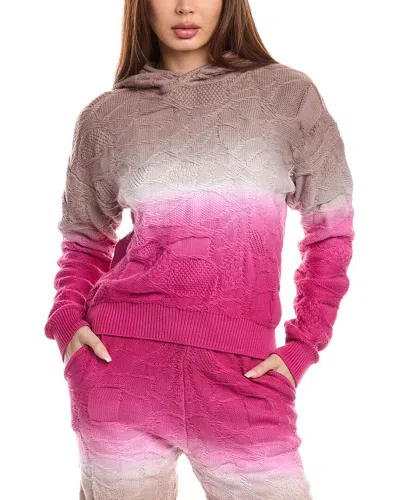 Twenty Crossover Netting Sweater Hoodie In Pink