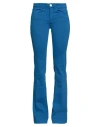 Twenty Easy By Kaos Woman Denim Pants Bright Blue Size 29 Cotton, Tencel, Polyester, Elastane In Blue
