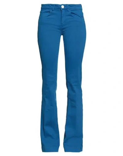Twenty Easy By Kaos Woman Denim Pants Bright Blue Size 29 Cotton, Tencel, Polyester, Elastane