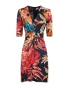 Twenty Easy By Kaos Woman Midi Dress Tomato Red Size 4 Viscose In Tomato Red