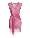 Twenty Easy By Kaos Woman Short Dress Fuchsia Size 6 Polyamide In Pink
