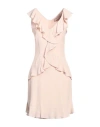 Twenty Easy By Kaos Woman Mini Dress Light Pink Size 6 Acetate, Silk In Pink