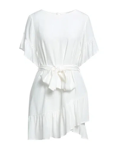 Twenty Easy By Kaos Woman Mini Dress White Size 6 Acetate, Silk