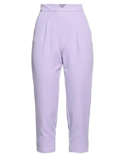 Twenty Easy By Kaos Woman Pants Lilac Size 12 Polyester, Elastane In Purple