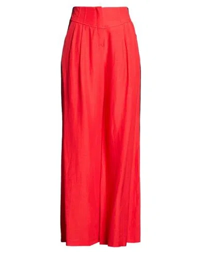 Twenty Easy By Kaos Woman Pants Red Size 8 Viscose, Linen, Cotton