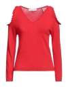 Twenty Easy By Kaos Woman Sweater Red Size S Viscose, Polyester In Red
