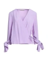 Twenty Easy By Kaos Woman Top Lilac Size 6 Acetate, Silk In Purple