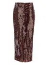 Twenty Four Haitch Bahar Sequin-embroidered Skirt In Brown