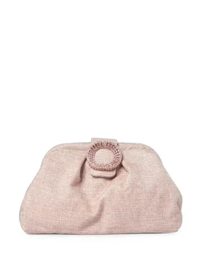 Twenty Four Haitch Bakios Crystal-embellished Clutch Bag In Pink