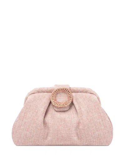 Twenty Four Haitch Bakios Jewelled-buckle Cluch Bag In Pink