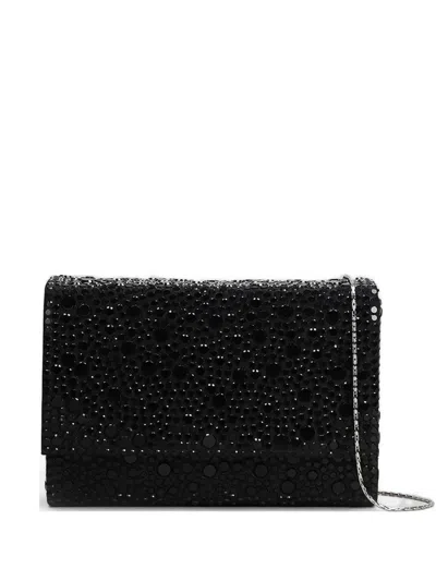Twenty Four Haitch Barceloneta Crystal-embellished Clutch Bag In Black