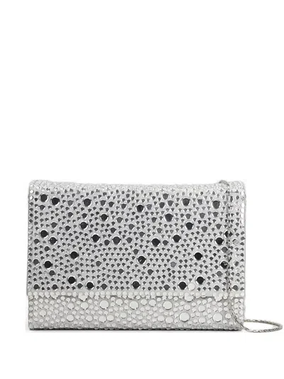 Twenty Four Haitch Barceloneta Crystal-embellished Clutch Bag In Metallic