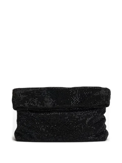 Twenty Four Haitch Varadero Foldover Clutch Bag In Black