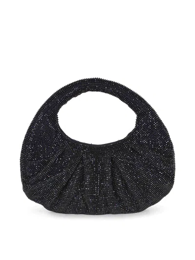 Twenty Four Haitch Bag Made Of Rhinestone Mesh In Black