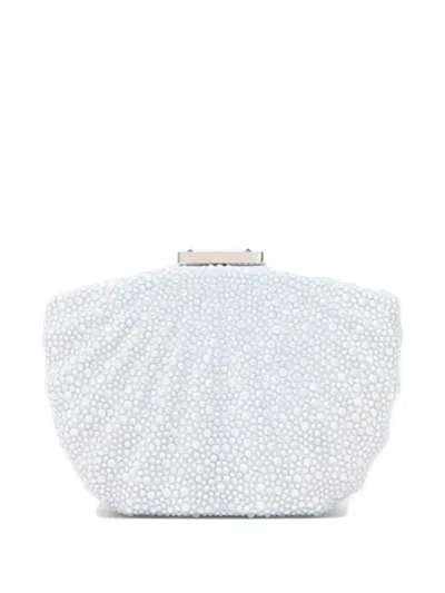 Twenty Four Haitch Bonita Rhinestone-embellished Shell Clutch Bag In White