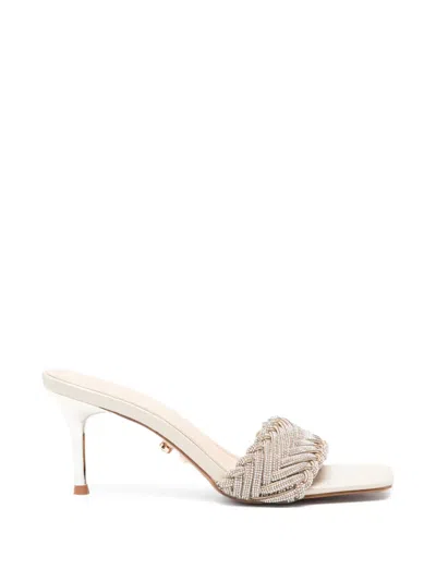 Twenty Four Haitch Braided Square Pumps In Gold