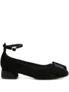 Twenty Four Haitch Buckle Pumps In Black