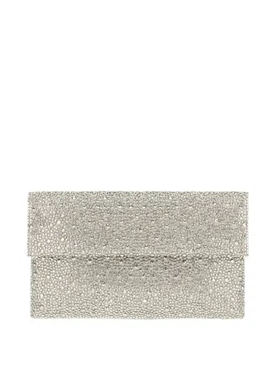 Twenty Four Haitch Caren Crystal-embellished Shoulder Bag In Purple