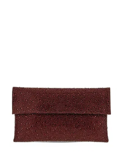 Twenty Four Haitch Carena Embellished Clutch Bag In Red