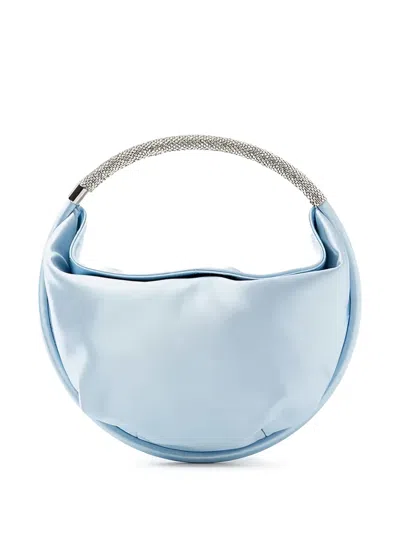 Twenty Four Haitch Chiara Embellished-handle Shoulder Bag In Blue