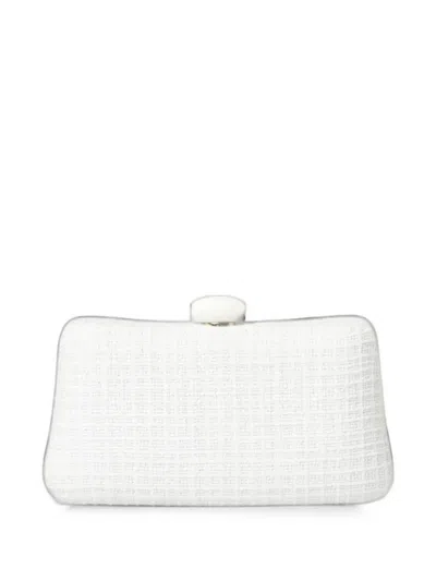 Twenty Four Haitch Citara Tweed-effect Clutch Bag In White