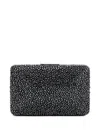 Twenty Four Haitch Crystal-embellished Chain Clutch Bag In Black