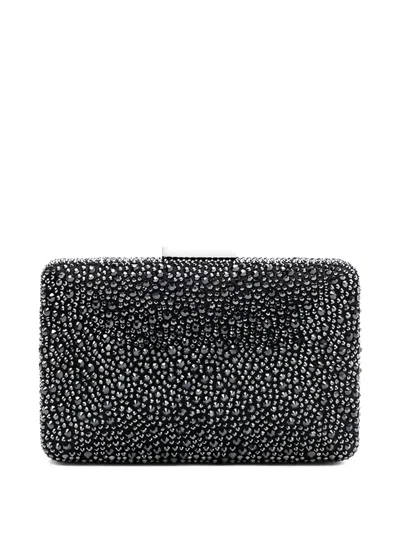 Twenty Four Haitch Crystal-embellished Chain Clutch Bag In Black