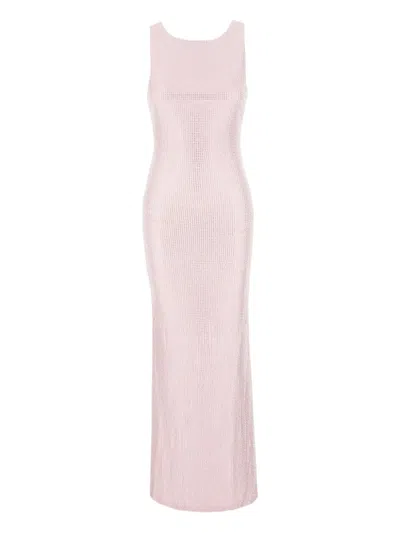 Twenty Four Haitch Crystal-embellished Maxi Dress In Pink