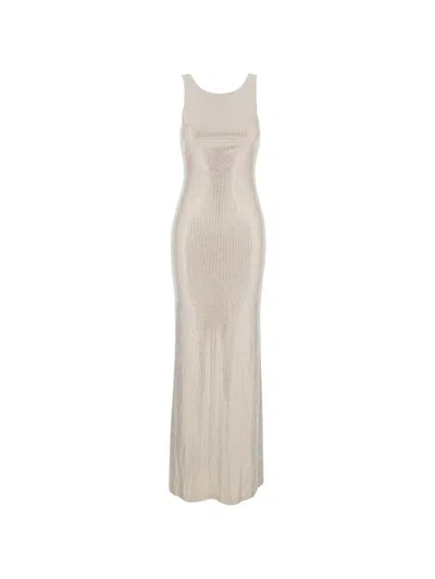 Twenty Four Haitch Crystal-embellishment Sleeveless Maxi Dress In Neutral