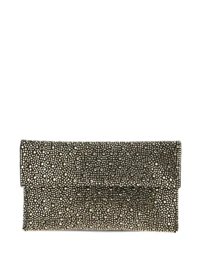 Twenty Four Haitch Crystal-embellished Clutch Bag In Gray