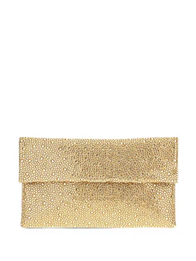 Twenty Four Haitch Crystal-embellished Clutch Bag In Gold