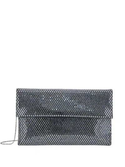 Twenty Four Haitch Crystal-embellished Clutch Bag In Silver
