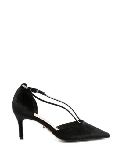 Twenty Four Haitch Crystal-embellished Pointed-toe Pumps In 블랙