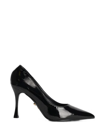 Twenty Four Haitch Cyclor Patent-finish Pointed-toe Pumps In Black