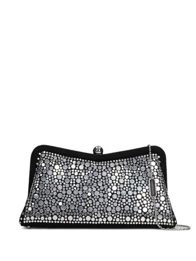 Twenty Four Haitch Elinea Crystal-embellished Clutch Bag In Black