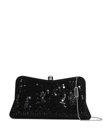 Twenty Four Haitch Elinea Crystal-embellished Clutch Bag In Black